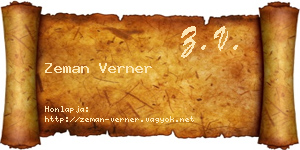 Zeman Verner névjegykártya