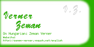 verner zeman business card
